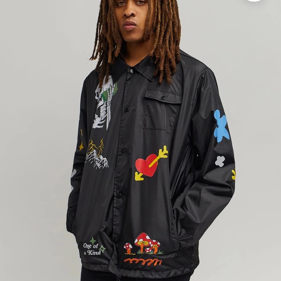 Black Grafitti Stadium Jacket- Size XL - Picture 6 of 11